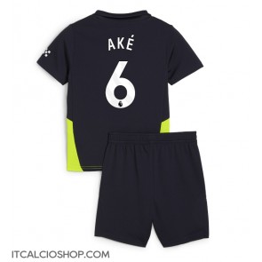 Manchester City Nathan Ake #6 Seconda Maglia Bambino 2024-25 Manica Corta (+ Pantaloni corti)